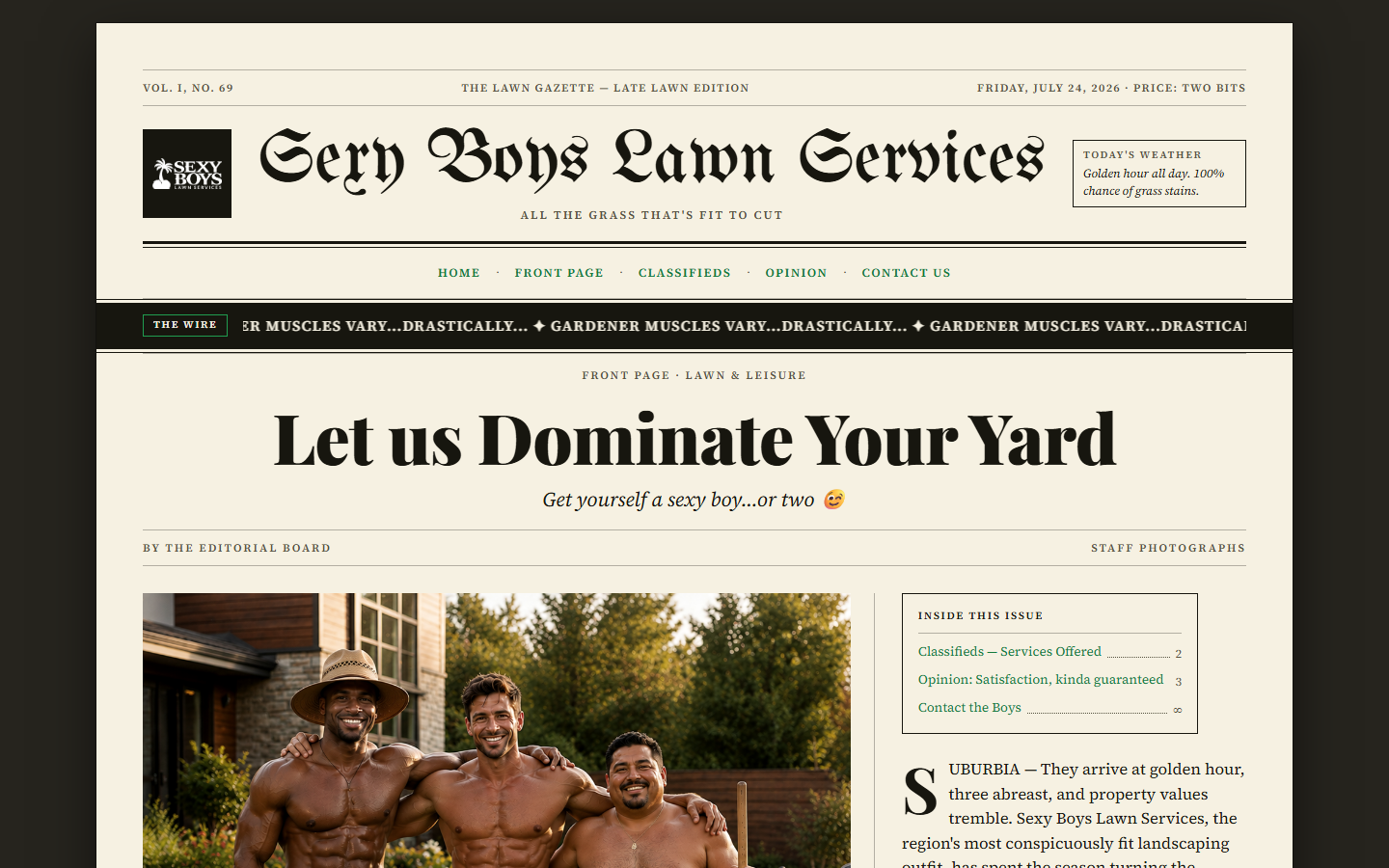 Desktop preview of The Lawn Gazette