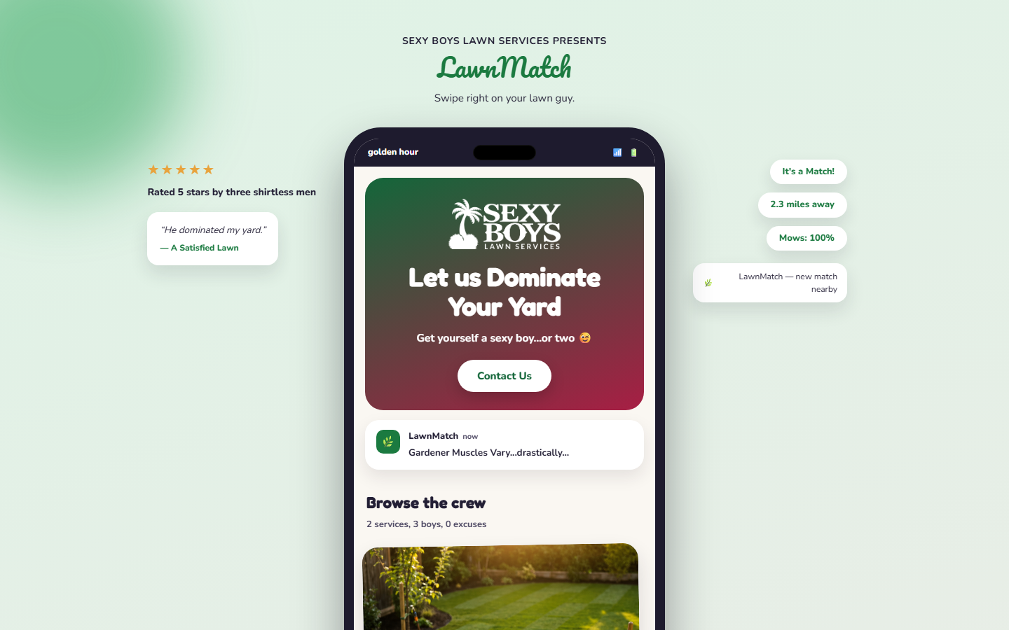 Desktop preview of LawnMatch